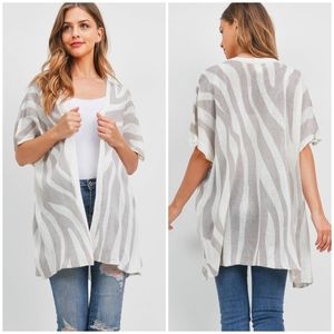 VERY J Nordstrom Zebra Print Open Kimono C…